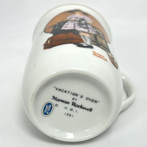 Vintage Norman Rockwell Museum Coffee Cup 1981 Set of 4 Ceramic White w/Gold NOS - Picture 10 of 14